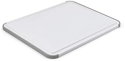 KitchenAid Classic Cutting Board with Perimeter Trench and Non Slip Edges, Dishwasher Safe, 11 inch x 14 inch, White and Gray