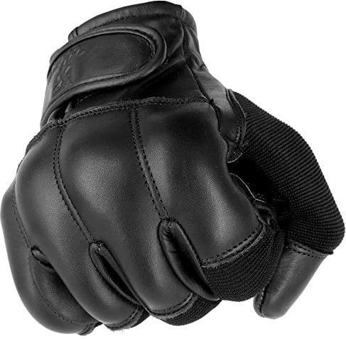 TacFirst SECURITY Quarzhandschuhe H014 360° schnitthemmend, Touchscreen Sommer CoolDuty atmungsaktive Echtleder Quarzsand Einsatzhandschuhe (Schwarz, XL)