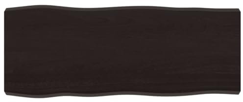 vidaXL Dark Grey Treated Solid Oak Wood Tabletop with Live Edge – Versatile, Handcrafted, Natural Charm for Residential & Commercial Use
