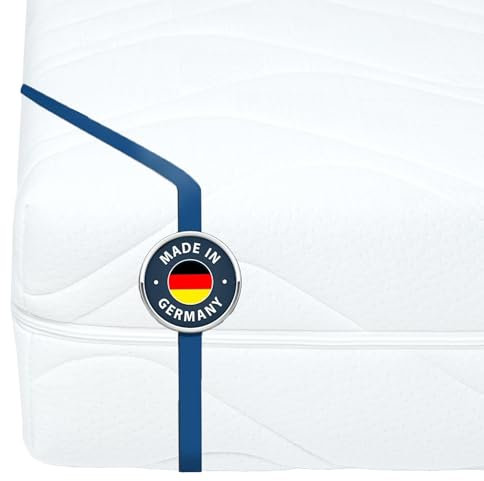 BMM Matratze 140x200 cm Blue Vision Komfortschaummatratze Härtegrad H4 / Blauer Engel Zertifiziert (baugleich BeCo Pure Strong) / ergonomische 7 Zonen Matratze Höhe 19 cm/Made in Germany