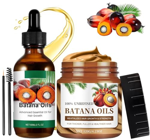 Batana Oil Hair Treatment, Batana Oil for Hair Growth + Crème Capillaire, Crème Capillaire pour La Croissance Des Cheveux, Huile de pour La Croissance Des Cheveux