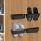 Domemit Portascarpe Salvaspazio Camper Roulotte da Porta, Portascarpe da Appendere al Muro, Ganci per Scarpiere Autoadesivi o da Forare Installazione in 2 modi, Accessori per Caravan Gadget - 4 Pezzi