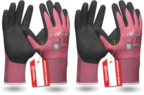 Gebol Master Flex Lady | Guantes de trabajo con revestimiento de nitrilo de poliuretano | Guantes de nitrilo dermatológicamente probados | Guantes de jardinería con agarre para mujer | Talla XS (Gr 6)