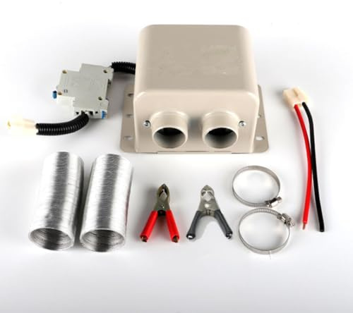 Riloer Autoheizung für Wohnmobil, 24 V, 800 W, 2 Löcher, tragbar, schnelle Winterheizung, automatische Windschutzscheiben-/Fensterentfrostungs-/Defogger-Lüfter mit verschiedenen 12-V-Fahrzeugen