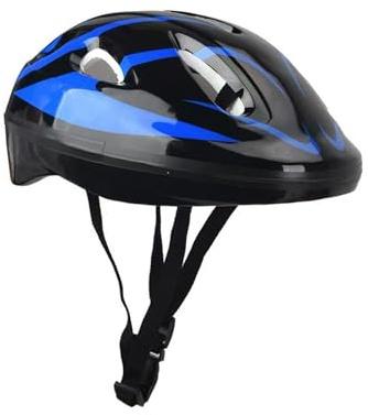 Casco da bicicletta per bambini, casco da ciclismo per skateboard multi sport, pattino, pattinaggio, nero, blu, 29 x 20 x 13 cm