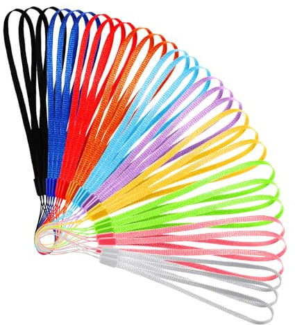 100 pezzi di cinturino da polso, per cellulare, cordino da polso, cinturino regolabile, cinturino in nylon colorato per torcia, fotocamera, chiavi del telefono