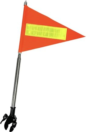 Oshhni Bandera de Bicicleta de Alta Visibilidad, Impermeable, Resistente al desgarro, Naranja, Reflectante de Doble Cara, para carritos de Golf para Adultos