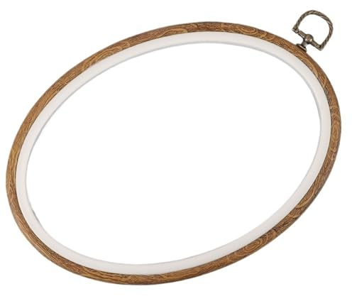 STHOYN Korsstygnsram I Vintagestil Antik-look Brodericirklar Displayram Ovala Broderibågar Dekorativa Stativ Broderiramar(Oval 15cm x 12cm)