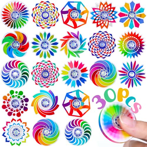 30 Pcs Party Bag Fillers Kids Fidget Spinner Sensory Fidget Toys Fidgets | Party Favours Mini Toys Bulk Gifts Pass the Parcel Prizes Classroom Rewards Fillers Fidgets Box Kids Lucky Dip Prizes