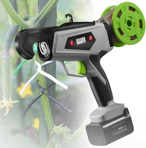 CUTANGELAR Atadora Eléctrica para Plantas, Atadora para Viñedos, con Ajuste De Tensión De 3 A 8 Velocidades, Diámetro Máximo De Haz De 25 Mm, 2 Baterías De Litio De 2 Ah, para Uvas, Frambuesas.