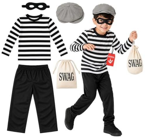 Fun Shack Disfraz Ladron Niño, Disfraz Atracador Halloween Niño, XL
