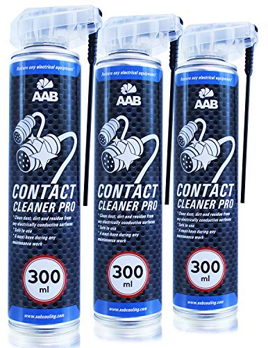 AABCOOLING Contact Cleaner PRO 3x 300 ml – Snabbtorkande, Icke-Ledande Avfettningsmedel för Elektronik, Kretskortrengöring, Kontaktspray