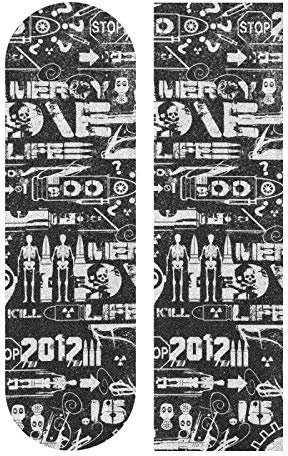 Mnsruu Skateboard Griptape Kreatives Urban Pattern Griptape Schleifpapier für Scooter Rollerboard, 22,9 x 83,1 cm