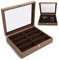 YUYTE Brillen Aufbewahrungsbox Holz, 8 Gitter Holzbrillen Organizer, Brillen Sonnenbrillen Vitrine Reiseschmucketui Brillen Aufbewahrungsbox Für Frauen Männer
