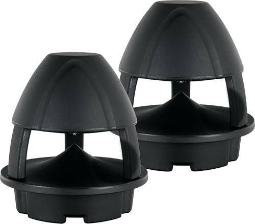 McGrey WPL-660BK BT 360° Outdoor-Lautsprecher Paar - 2 aktive 2-Wege Garten-Lautsprecher - Bluetooth®-Reichweite: ca. 10 Meter - 360° Schallverteilung - Wasser- und UV-resistent (IP56) - Schwarz