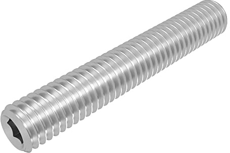 SECCARO Perni filettati con attacco conico M4 x 25 mm, in acciaio inox V2A VA A2, DIN 913/ISO 4026, esagonali, 20 pezzi