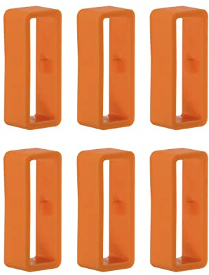 sourcing map 6 Uds Reloj Correa Lazo Cierre Anillos Reloj 22mm Naranja Rojo | Caucho Guardián Silicona para Reloj Correa
