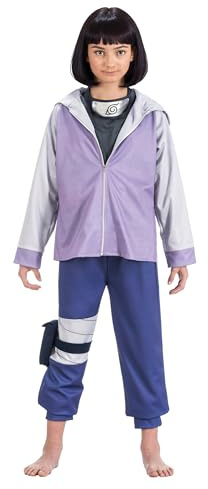Chaks - Costume Hinata Hyuga pour fille, tenue Naruto officielle, ensemble anime 5 pièces pour carnaval, cosplay et Comic Con, 128