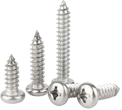 MOOPW Runt huvud Träskruvar - Rostfritt stål 304 Självgängande skruvar Korsa Pan Huvud Spetsad svans Självborrande skruvar M6 x 35mm 20 Pcs