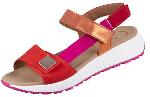 Gabor Damen Sandaletten, Frauen Sandalen,Best Fitting,sommersandalen,flach,sommerschuhe,freizeitschuhe,offene schuhe,pumpkin kombi,39 EU / 6 UK