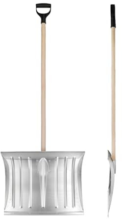 Schneeschaufel Au mit Holzstiel Schneeschieber Winter Profi Schaufel (Breite 50cm mit Holzstiel)