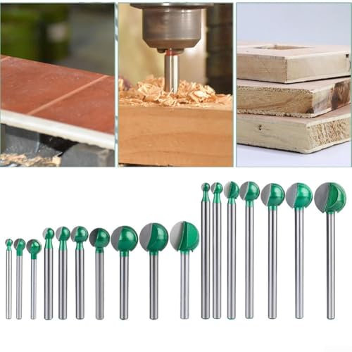 Fresa de punta de bola con mango extendido, perfectamente diseñada para tareas de artesanía en madera (6 x 16 mm de longitud)