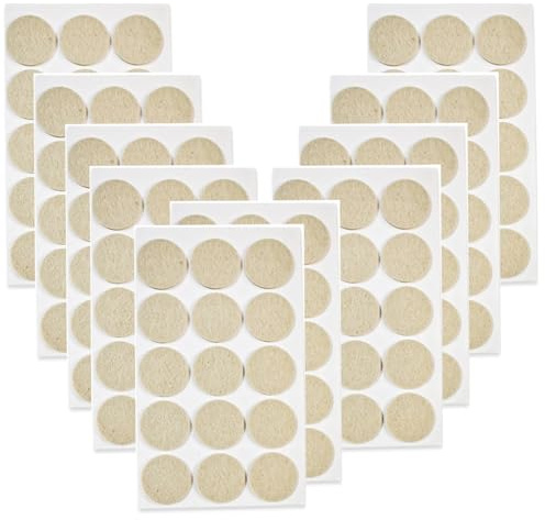 150 feltrini autoadesivi spessi per proteggere le gambe di sedie, pavimenti, mobili, tavoli, con fondo rotondo (28 mm, beige)