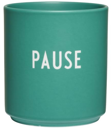Design Letters Lieblingsbecher Grün PAUSE Tasse | Ideals als Muttertagsgeschenk, Vatertagsgeschenk | Geschenke für Frauen, Geschenke für Männer | Kaffeebecher Porzellan | Tasse mit Spruch 250ml