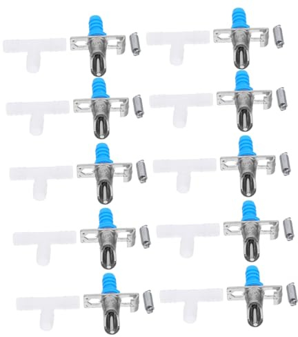 Toyvian 10 Juegos Bebederos Automáticos para Conejos con Válvula Metálica de Doble Accesorios para Jaulas Sistema Estable y Duradero para Suministro de Agua Pequeños Roedores
