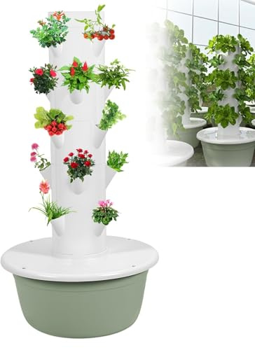 chengxiaorui Kit de Sistemas de Cultivo hidropónico en Torre,Sistema de jardín aeropónico en Torre,Vertical Tower Torre de Plantas Vegetalespara Hierbas, Frutas y Verduras de Interior