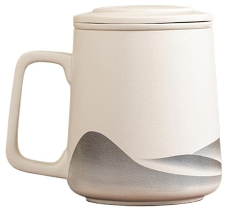 Tasse À Thé Avec Infuseur Et Couvercle | 360ml Bouteille En Céramique Avec Filtre Peinte À La Main,Tasse À Thé Avec Passoire - Pour Femmes Amateurs Maison Lieu De Travail Bureaux Café Voyage
