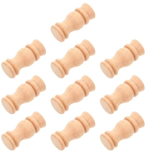 PERSELOSO 10 Husillos de Madera de Haya sin Tratar para Manualidades y Reparación, Decoración Vintage para Chimenea Romana, Set de 10 Piezas para Artesanía y Hogar