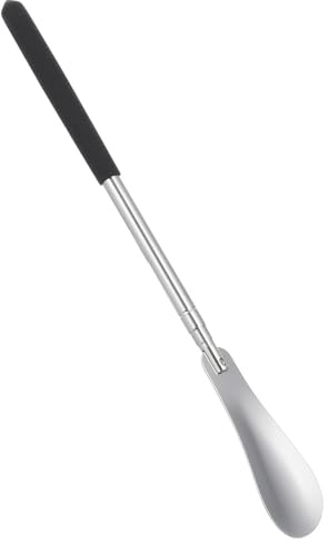 POPETPOP Calzador Telescópico con Mango Largo de Acero Inoxidable Herramienta Práctica que Protege y Alivia el Dolor de Espalda para Botas y Zapatos