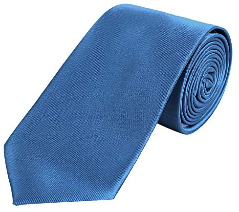 DonDon Herren Krawatte 7 cm klassische handgefertigte Business Krawatte Blau für Büro oder festliche Veranstaltungen