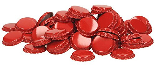 Brewferm Tappi a corona da 29 mm, rosso, inserto in schiuma, 100 pezzi