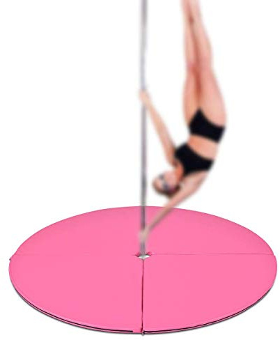 COSTWAY Tappetino per Pole Dance Pieghevole, Tappeto per Palo da Danza Antiscivolo, Diametro 150 x 5 cm