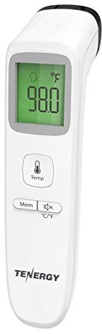 Tenergy Non-Contact Forehead Thermometer for Kids and Adults, Touchless Instant Result Infrared Thermometer, Digital Baby Thermometer with Fever Indicator for Whole Family, Batteries Included