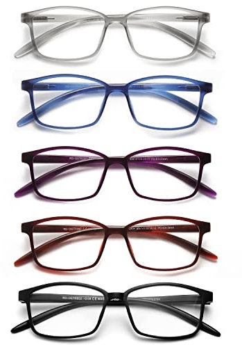 SKYWAY 5 Pack Lesebrille für Herren Damen, Blaulicht blockierende Brillen, leichte Blendschutz-Computerspielleser, lesebrille 2.0