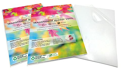 Evergreen Goods 20 Sheets A4 Transparent Glossy Vinyl Sticker Paper | Inkjet Printable | Clear Sheets for Labels & Stickers | Non-Waterproof | HD Sticker | Use for Office, Home & Multipurpose