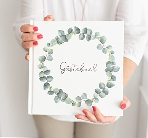 Elegantes Gästebuch für Hochzeiten & besondere Anlässe – Kommunion, Konfirmation, Taufe, Firmung | Hochzeitsbuch – Ideal als Polaroid-Album mit dickem Papier, blanko Seiten & Stickern