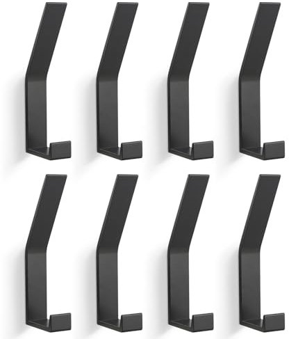 GOLUMU 8 Stück Kleiderhaken Schwarz, Garderobenhaken Wand Moderne Garderobenleiste Handtuchhaken zum Bohren für Jacken, Mäntel, Kleidung, Schals, Handtaschen und Mehr