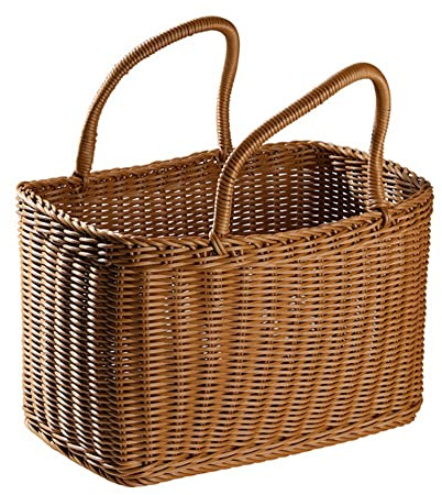 Correa Cesta de la Compra para el Hogar Cesta de Verduras de Mano Cesta Tejida Decorativa Cesta de Arreglo Floral Bolsa de Picnic de Mimbre de ImitacióN