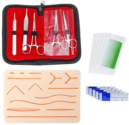 Wundnaht Übungsset: PRITOK 16 Stück Suture Practice Kit, Nahtübungsset für Ausbildung für Studenten, Nahtset Nahtset, Silikon Nahtpolster nur für Bildungszwecke