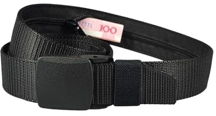 Ceinture de sac de voyage, ceinture d'argent pour voyage, ceinture avec porte-monnaie, ceinture de sécurité pour objets de valeur, porte-monnaie antivol Cashsafe, ceinture antivol de voyage sécurisée