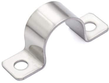 FamlTol 1 Inch Stainless Steel Conduit Clamps Two Hole Pipe Clamps U Bracket Conduit Fixing Clips, Universal Clamp for Cylindrical Components - Fits OD 25 mm (Approx.1) | 14 Pcs