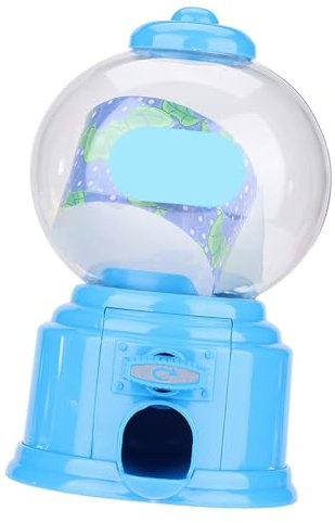 Zisemeil Macchina per caramelle in plastica, macchina portatile per caramelle, mini dispenser di palline di gomma per bambini (blu)