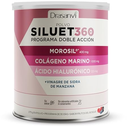 SILUET 360 | Perder peso | Colageno Hidrolizado Puro | MOROSIL | Acido Hialuronico | Vinagre de manzana | Quemagrasas potente para adelgazar | Piel Saludable | 30 días | Drasanvi