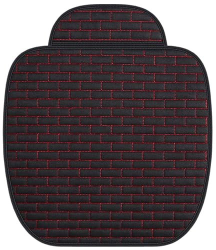 DEARBAG Cuscini Sedili Anteriori Universale, Cuscino Sedile Auto Anteriore Traspiranti, Copri Seduta Sedile con Fondo Antiscivolo, Cuscino per Sedile Auto Coprisedile Confortevole (Nero-Rosso)