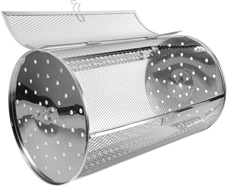 Abaodam Panier Rôtissoire Acier Inoxydable Rotatif pour Barbecue et Four Panier Grill Multi-Usage pour Viandes Poissons et Légumes Résistant et Uniforme pour Cuisson Délicate