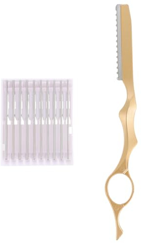 Mikikit Haarschneidemesser aus Edelstahl mit Präzisionsklingen Handgeführter Rasierer für Gleichmäßiges Ausdünnen und Präzises Haarstyling Langlebig für Sowie Heimgebrauch Geeignet
